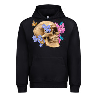Black skull flora butterfly Urban Hoodie - Artiststas
