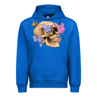 Cobalt skull flora butterfly Urban Hoodie - Artiststas
