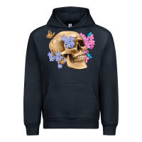 Navy skull flora butterfly Urban Hoodie - Artiststas