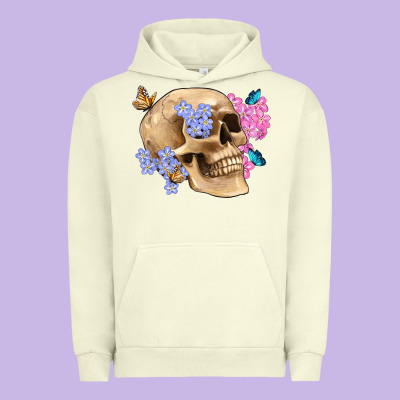 Skull Flora Butterfly Urban Hoodie Designed By Artiststas