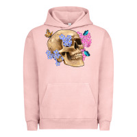 Pigment Salmon skull flora butterfly Urban Hoodie - Artiststas