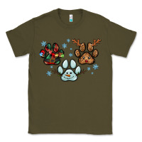 Army Green Christmas paws Classic Tee - RanaPortraitStore