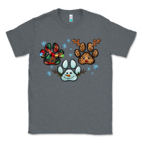 Charcoal Heather Christmas paws Classic Tee - RanaPortraitStore