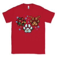Red Christmas paws Classic Tee - RanaPortraitStore