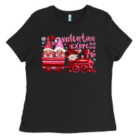Black valentines express with gnomies Ladies Tee - NancyCooperArtShop