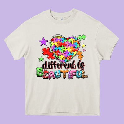 Different Is Beautiful Heavy Core Tee Designed By Nancycooperartshop