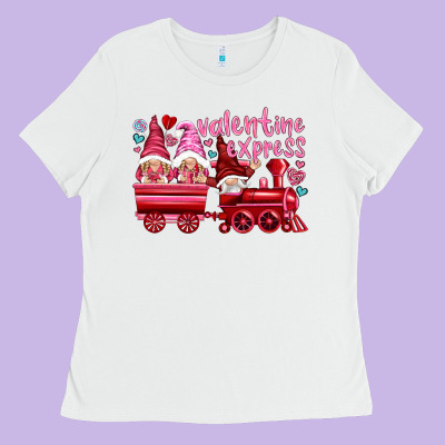 Valentines Express With Gnomies Ladies Tee Designed By Nancycooperartshop