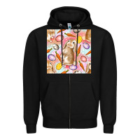 Black Happy Easter Bunny Seamless Pattern Zipper Hoodie - BundleAndBundleShop