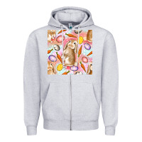 Heather Grey Happy Easter Bunny Seamless Pattern Zipper Hoodie - BundleAndBundleShop