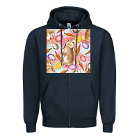 Navy Happy Easter Bunny Seamless Pattern Zipper Hoodie - BundleAndBundleShop