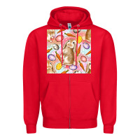 Red Happy Easter Bunny Seamless Pattern Zipper Hoodie - BundleAndBundleShop