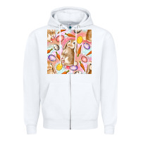 White Happy Easter Bunny Seamless Pattern Zipper Hoodie - BundleAndBundleShop