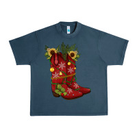 Midnight Navy Christmas boots Urban Heavy Tee - JahusDesignShop