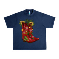 Navy Christmas boots Urban Heavy Tee - JahusDesignShop