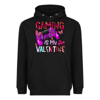 Black gaming is my valentine Heavyweight Hoodie - CowhideDigitalArt