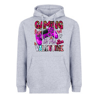 Heather Grey gaming is my valentine Heavyweight Hoodie - CowhideDigitalArt