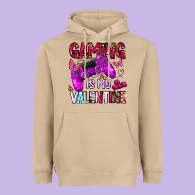 Gaming Is My Valentine Heavyweight Hoodie Designed By Cowhidedigitalart