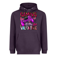 Plum gaming is my valentine Heavyweight Hoodie - CowhideDigitalArt