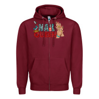 Burgundy nail queen bbs Zipper Hoodie - BundleAndBundleShop