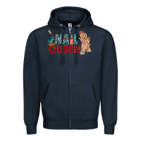 Navy nail queen bbs Zipper Hoodie - BundleAndBundleShop