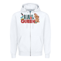 White nail queen bbs Zipper Hoodie - BundleAndBundleShop
