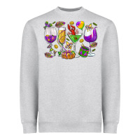 Heather Grey Mardi Gras wine glasses Heavyweight Sweatshirt - HowdyJamesFarm