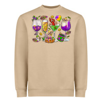 Mushroom Mardi Gras wine glasses Heavyweight Sweatshirt - HowdyJamesFarm