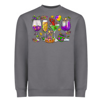 Storm Mardi Gras wine glasses Heavyweight Sweatshirt - HowdyJamesFarm