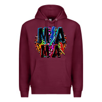 Burgundy Mama lightning bolts Mother's Day Premium Hoodie - FaDigitalArtStudio
