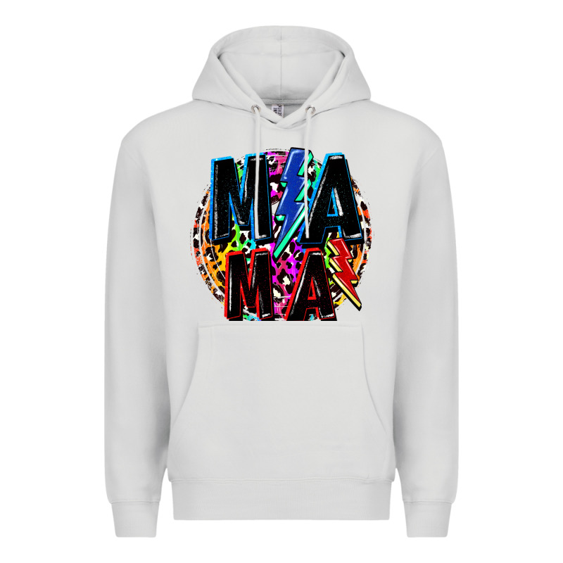 Mama Lightning Bolts Mother's Day Premium Hoodie by FaDigitalArtStudio | Teevron