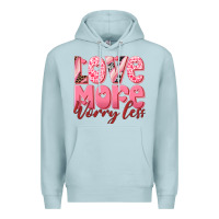 Blue Mist love more worry less Premium Hoodie - RanaPortraitStore