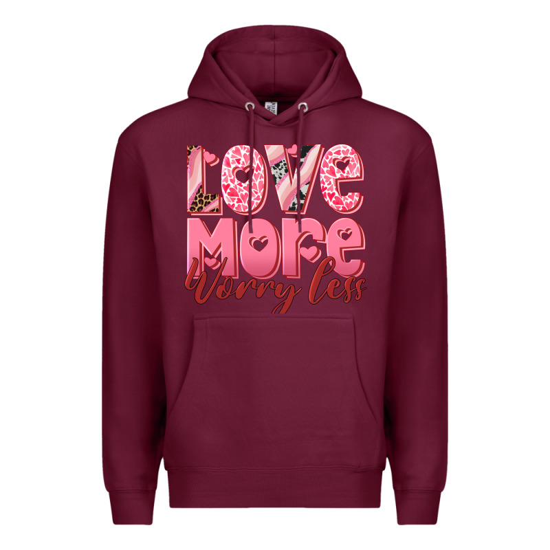 Love More Worry Less Premium Hoodie by RanaPortraitStore | Teevron