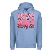 Colony Blue love more worry less Premium Hoodie - RanaPortraitStore