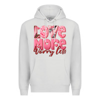 Dove Grey love more worry less Premium Hoodie - RanaPortraitStore