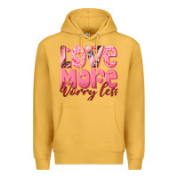 Mustard love more worry less Premium Hoodie - RanaPortraitStore