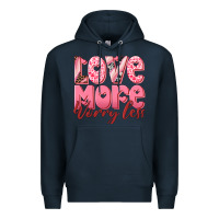 Navy love more worry less Premium Hoodie - RanaPortraitStore