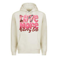 Oatmeal Heather love more worry less Premium Hoodie - RanaPortraitStore