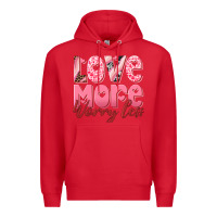 Red love more worry less Premium Hoodie - RanaPortraitStore