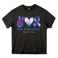 Asphalt Peace love cure Thyroid Cancer Heavy Core Tee - NancyCooperArtShop