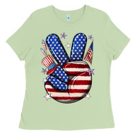 Matcha peace 4th july Ladies Tee - NancyCooperArtShop