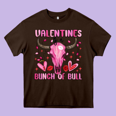 Valentines Is A Bunch Of Bull Heavy Core Tee Designed By Maliassmallbusiness
