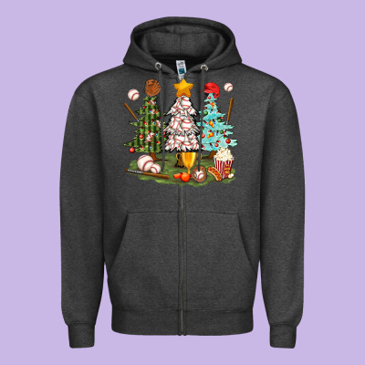 Baseball Trees Bbs Zipper Hoodie Designed By Bundleandbundleshop