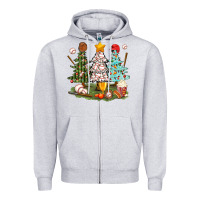 Heather Grey baseball trees bbs Zipper Hoodie - BundleAndBundleShop