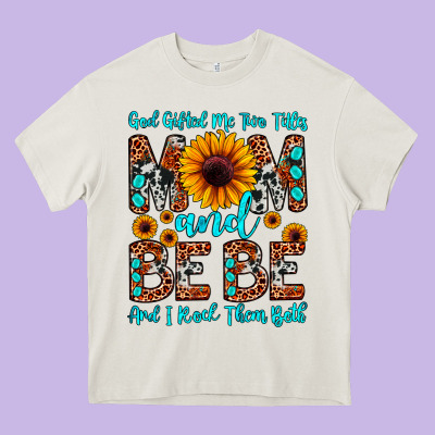 God Gifted Me Two Titles Mom And Bebe  And I Rock Heavy Core Tee Designed By Jahusdesignshop