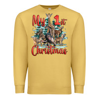 Antique Gold my first christmas baby safari animals Premium Sweatshirt - LillyAllenDesigns