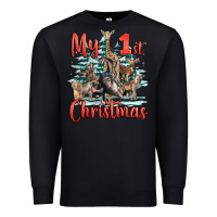Black my first christmas baby safari animals Premium Sweatshirt - LillyAllenDesigns