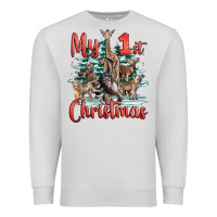 Dove Grey my first christmas baby safari animals Premium Sweatshirt - LillyAllenDesigns