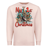 Pale Pink my first christmas baby safari animals Premium Sweatshirt - LillyAllenDesigns