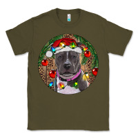 Army Green Christmas Pitbull Classic Tee - RanaPortraitStore
