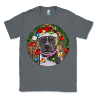 Charcoal Heather Christmas Pitbull Classic Tee - RanaPortraitStore